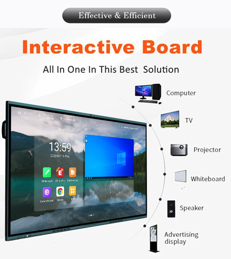 Touch screen teaching Smart Whiteboard 65 inch 4K anti-glare screen Smart Interactive Board