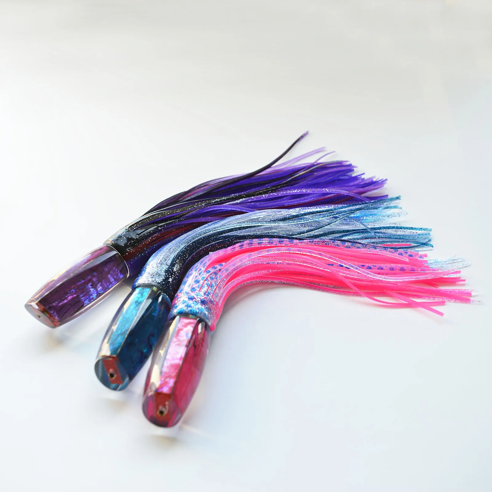 Trolling Sea Fishing Marlin Tuna Mahi Dolphin Durado Wahoo Shark Skirted Deep Sea Fishing Lure Set Resin Lure Double Skirted