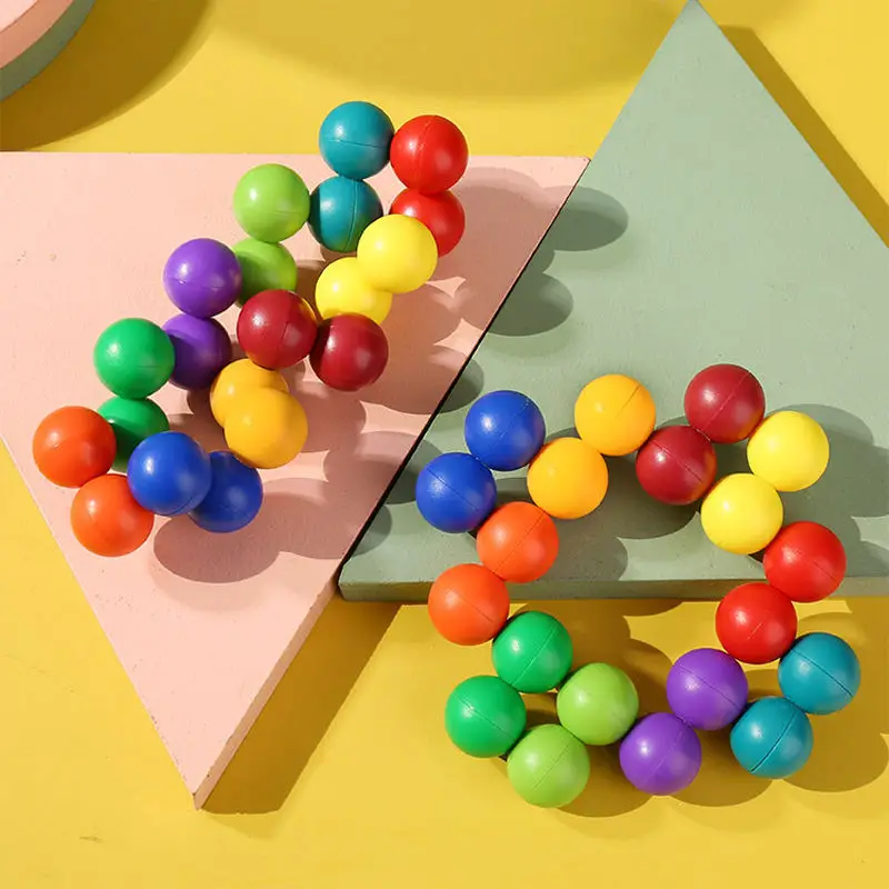 Rainbow Sensory Ball Fidget Toy Creative Educational Preschool Learning Activities Gifts for Kids Stress Relief Educational Toys