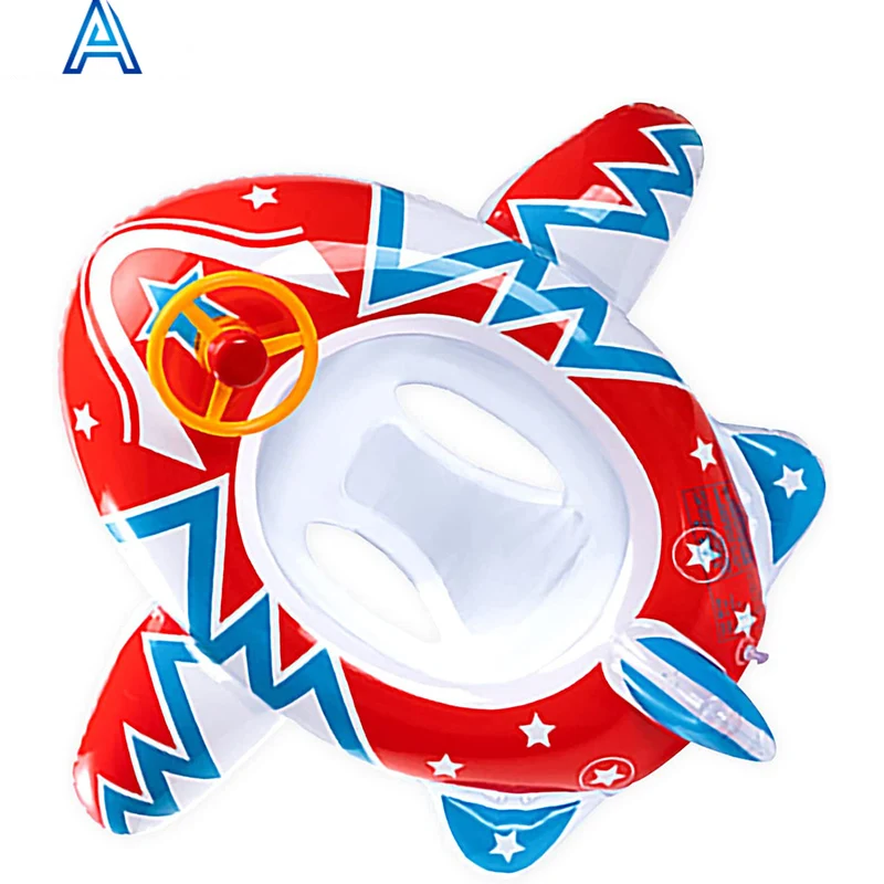 China factory customize design shape printing vinyl PVC inflatable baby boat baby seat for pool water float plane boat toy