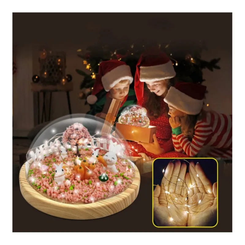 Christmas Gift Micro Landscape DIY Night light Creative Rabbit Gift Lamp Home Decoration Handmade Night light for Kids