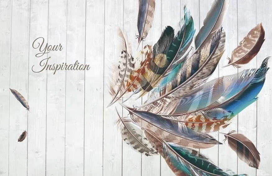 hotel restaurant home background new artistic peacock feather design custom fabric high-end wallpaper