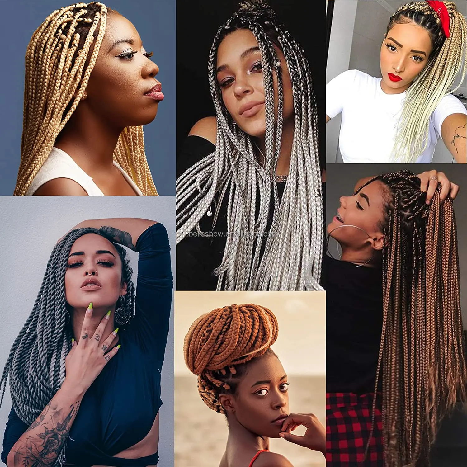 24inch Braiding Hair Extensions Ombre Synthetic Jumbo Braids Hair Yaki Texture Afro Crochet Twist Braid Hair