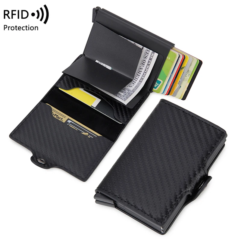 Carbon Fiber Aluminium Wallet Metal Card holder RFID brocking Credit Card holder Aluminium Metal Wallet