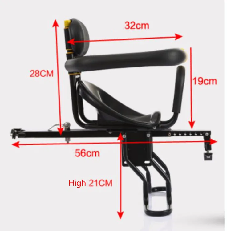 
Big black baby bicycles front mountain bike seat with the backrest 