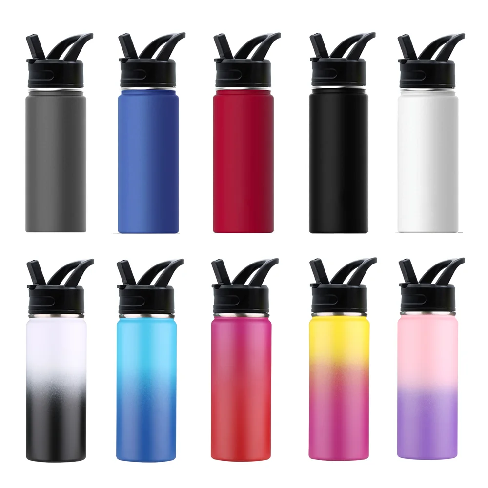 550ml Hydro Double Wall Powder Wide Mouth Tumbler with Leak Proof Portable Water Bottle Stainless Steel Sports Bottle