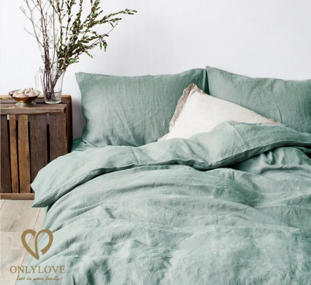 Simple Opulence 100% Linen Sheet Set 4 PiecesNatural Flax Soft Bedding Breathable Farmhouse Linen Queen Size