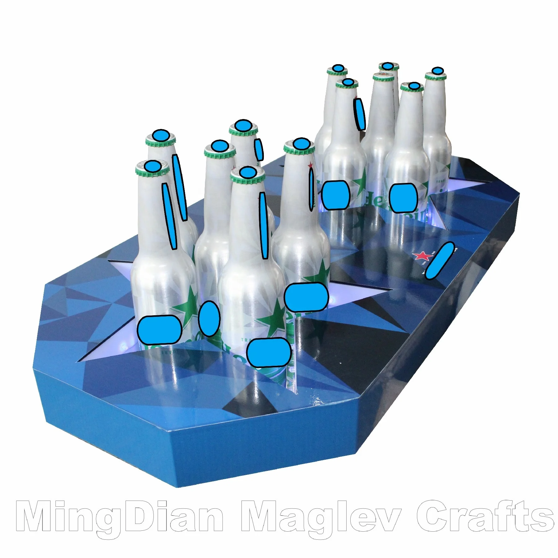 Acrylic Wine Shot Glass Holder Tray Display Stand LED wine bottle Custom LED bottle display beer whisky bottle stand