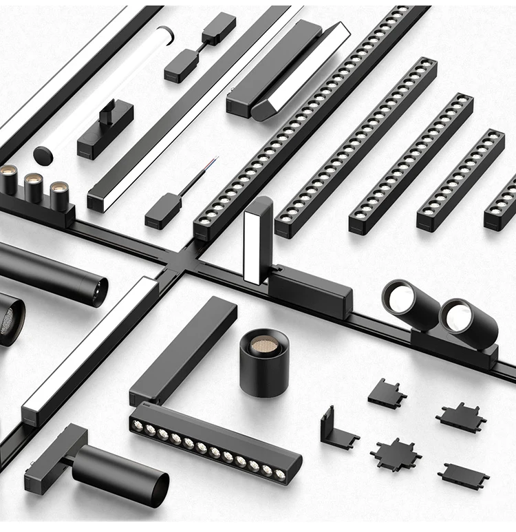 DGLUX Lighting Design Living Room Decoration Led Magnetic Projection Grille Light Dc48v 20w Led Ultra Thin Rail Magnetic Light