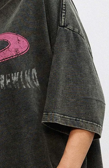 Wholesale Mens T-shirt Manufacturer Custom Streetwear Oversized Heavyweight Print Letters Acid Wash Graphic T shirt