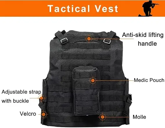 Adjustable Airsoft Vest Lightweight Oxford Clothing Outdoor Safety Protection Tactical Vest Black