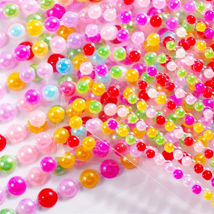 Hisenlee 3MM 4MM 5MM 6MM Mixed Color Half Round Shape Pearl Sticker For DIY Dress Decoration Accessories Creative Sticker
