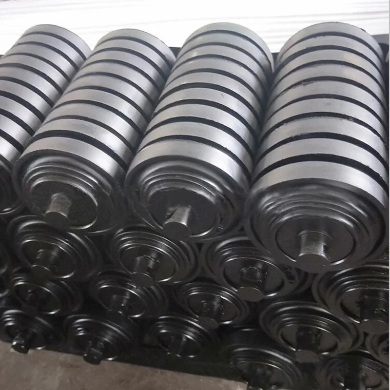 Customized size Conveyor Rubber Disc return idler impact conveyor steel roller