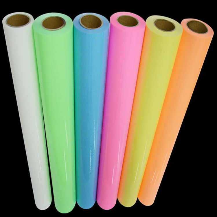 Custom PU glow in the dark heat transfer luminous vinyl for t-shirts garments