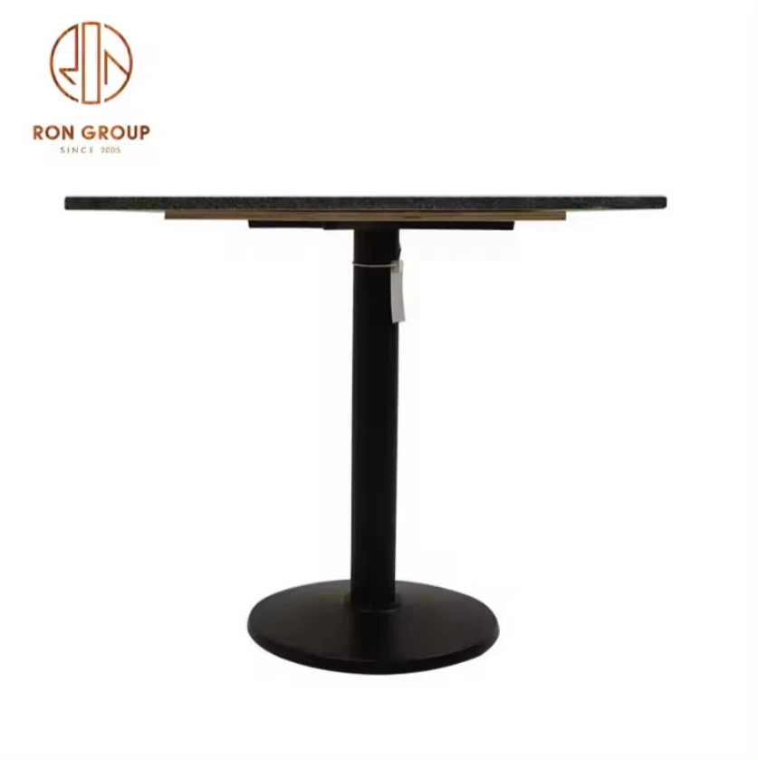 Factory Direct Sale Modern Fashion Nice Black Square Cedar Stone Slate Table For Restaurant Coffee Shop