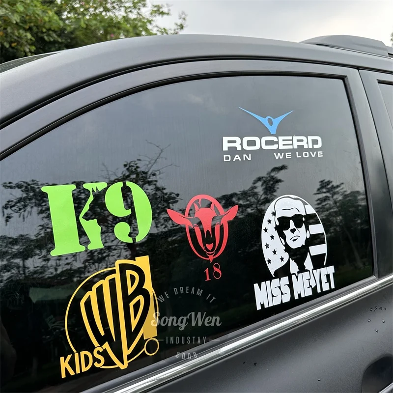 Waterproof UV Resistant Windshield Car Decals Vinyl Die Cut Car Window Stickers Custom Luxury 3 d Car Decals