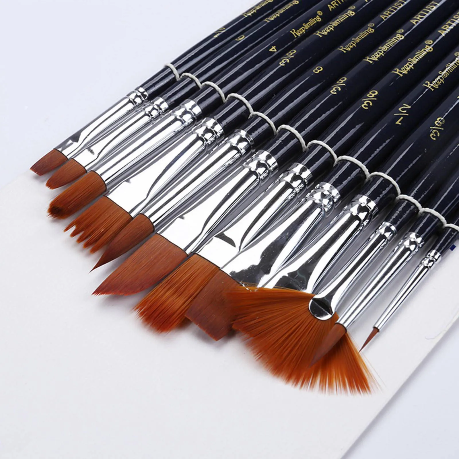 12 Copper Tube Dark Blue Combination Brushes for Watercolor Acrylic Oil Painting Painting Set