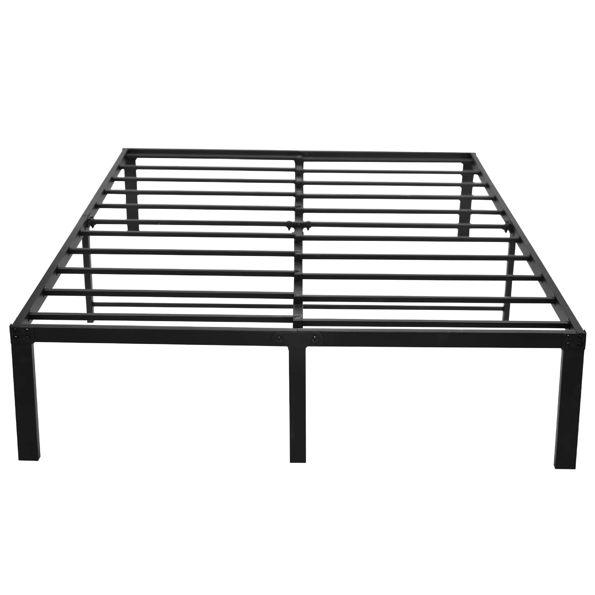Железный черный металлический каркас кровати размера «Queen Size» 14-дюймовые без коробки пружинные стальные каркасы с черной каркасом для хранения