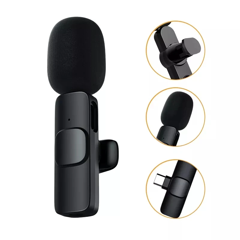 Portable Wireless Lavalier Microphone Broadcast Lapel Set Short Video Recording Chargeable Handheld Microphone Live Streaming