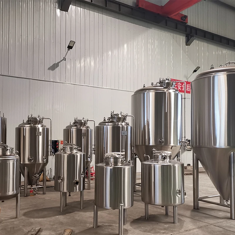 multiple size 100L 200L 300L 500L craft beer brewing equipment dimple jacketed fermenters CIP for brewpub restaurant nanobrewery
