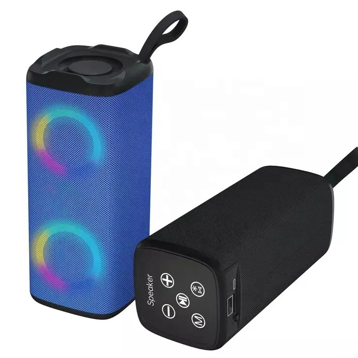 ShenZhen 5W Rugged Bluetooth Wireless Fabric Mini Circular Portable Speakers With Led Light