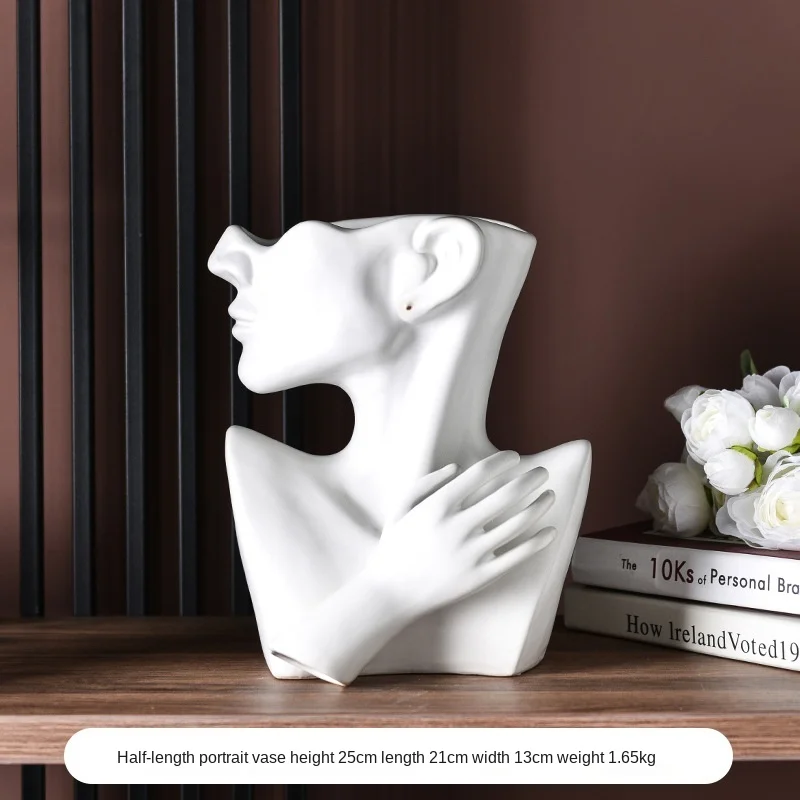Creative European flowerware ceramic bust portrait flowerpot