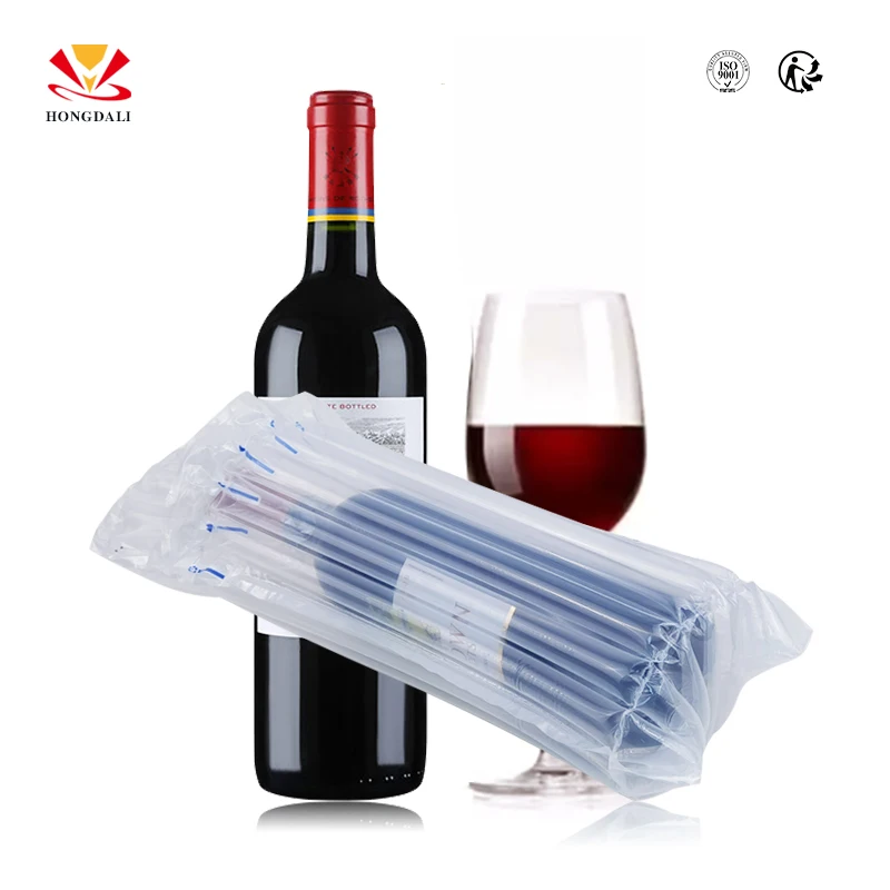 Transparent Inflatable Bubble Cushion Wrap Material Protective Air Column Bag For Wine Bottle Packing,