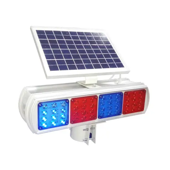 Solar flashing lights red and blue traffic warning light 9V 6W super bright signal light