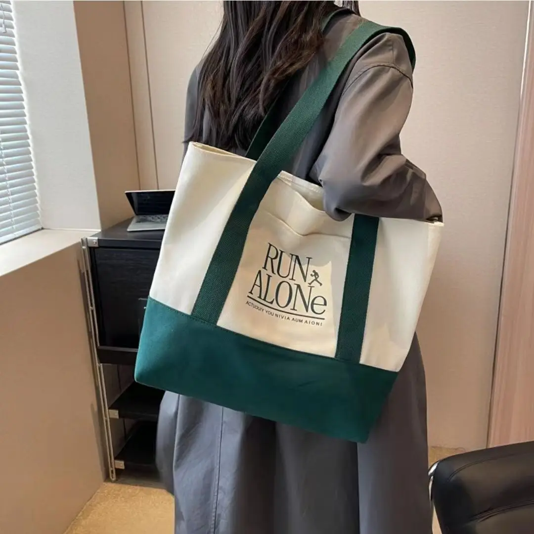 New Style Fashion Eco Friendly Shopping Women Grocery Canvas Tote Bag with Pocket Cotton Tote with Bags Custom Printed Logo