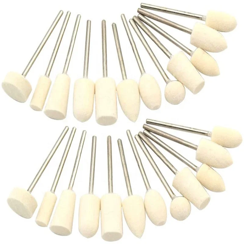 Wool grinding head 3mm handle bullet conical wool wheel