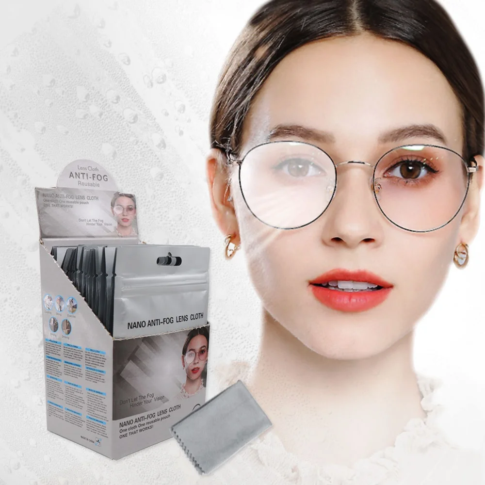 Drop shipping COSEE magic new OEM reusable 200-500 time 6-24 hours ready wet eyeglass anti-fog nano microfiber cloth