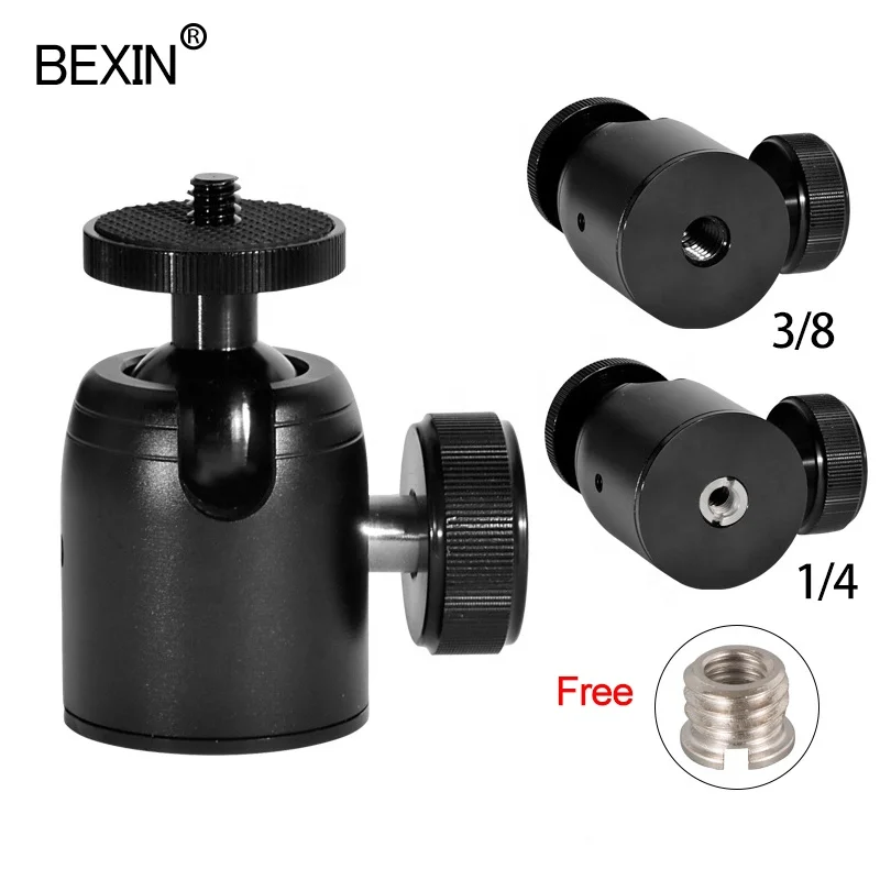 Lightweight 360 Swivel SmalCamera Head Tripod Mini Ball Head for Nikon Sony Canon DSLR camera Tripod Stand Flash Bracket adapter