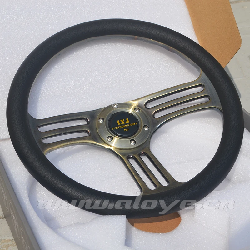 New Arrival 350mm Copper Color Stronger Racing Car Steering Wheel