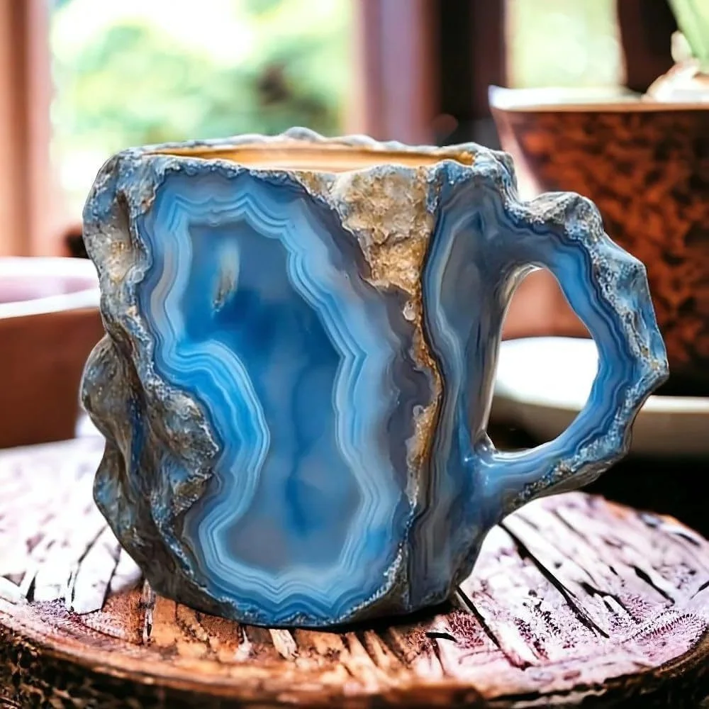 New Products Home Office Natural Mineral Cups New Real Colorful Mineral Crystal Coffee Mugs for Elegant Christmas Gift 2025