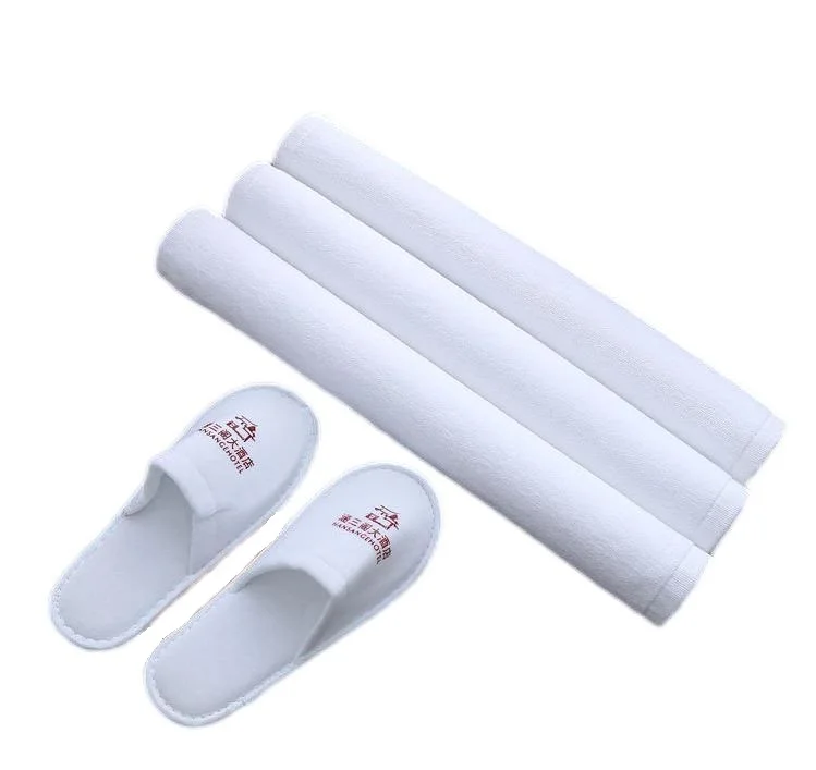 Wholesale Non Slip jacquard  embroidery logo100% cotton hotel bathroom white bath mat floor towel