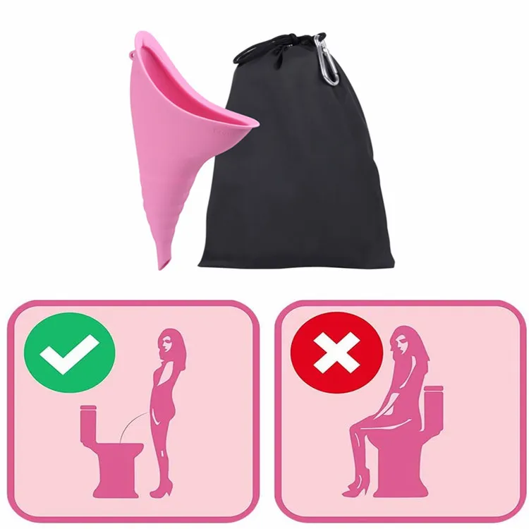 
Female Urination Device Reusable Silicone Female Urinal Foolproof Women Pee Funnel Portable Urinal for Women Standing Up to Pee 