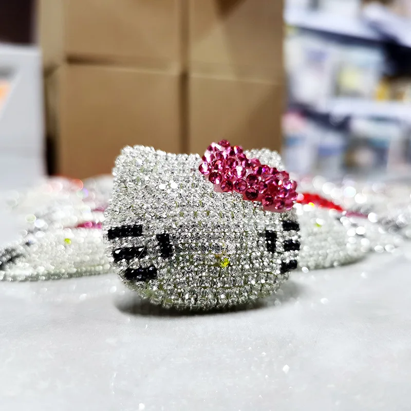Kitten Car Mounted Random Diamond Inlaid Cartoon Cat Head Mobile Phone Case Patch Diy Accessories Materials Decorative Supplies