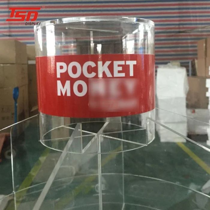 Acrylic floor standing 7-tiers rotatable display stand for kids nicknack dinky toys