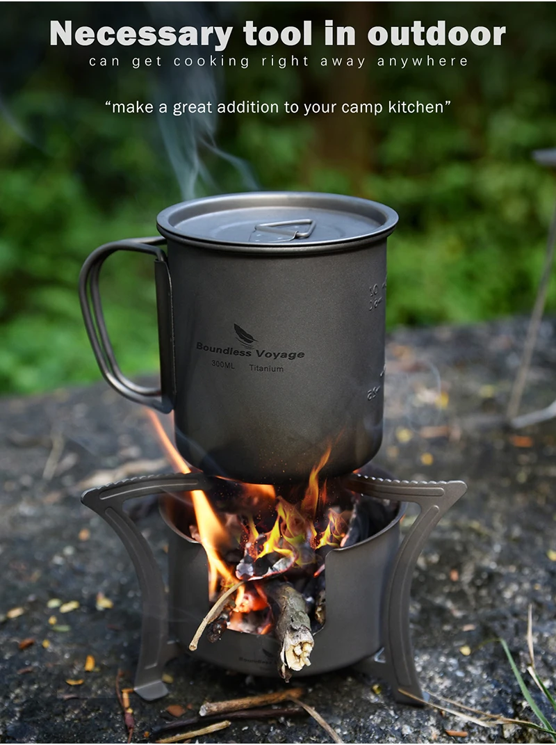 Туристическая Легкая Складная карманная титановая горелка на спиртовой основе Boundless Voyage для кемпинга приготовления пищи