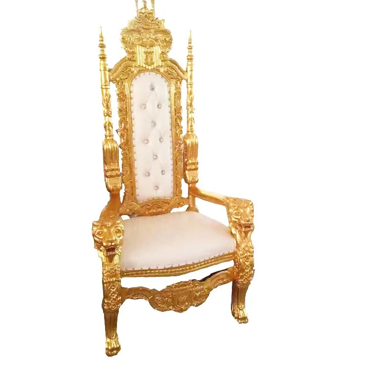 Royal Furniture Gold Metal Design King Throne Sofa Chair for Living Room Apartment Hospital Villa Event or Bar Use