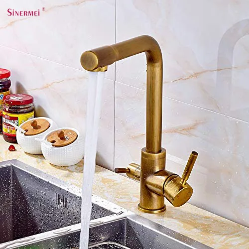 Antique Kitchen faucet Brass Kitchen taps with Dual Handle Kitchen mixer
