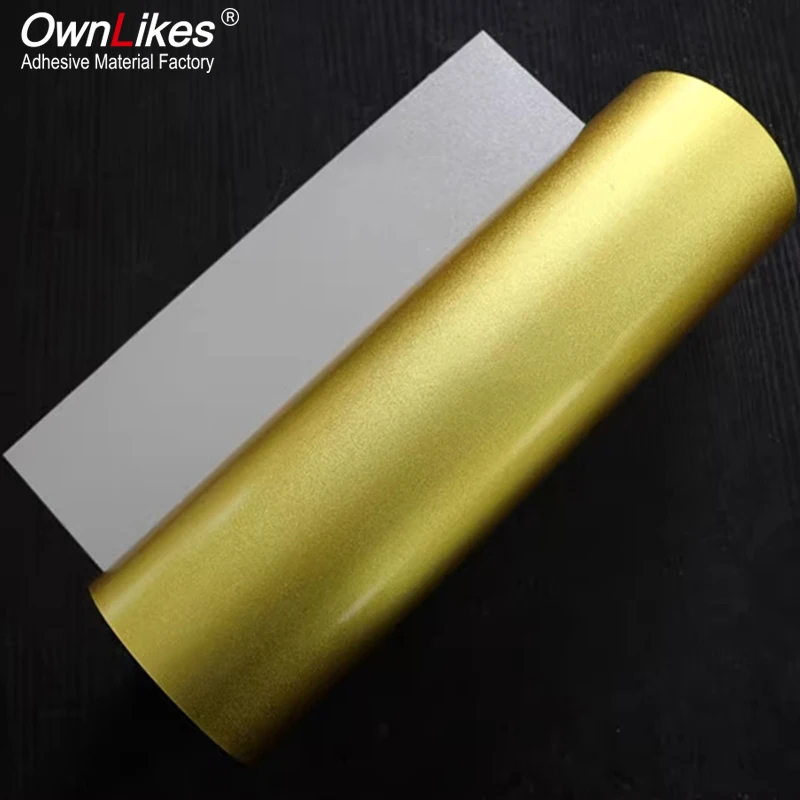 Flexography Glossy Golden Eco Solvent Printing Pvc Roll Printable Adhesive Car Wrap Vinyl Sticker Self