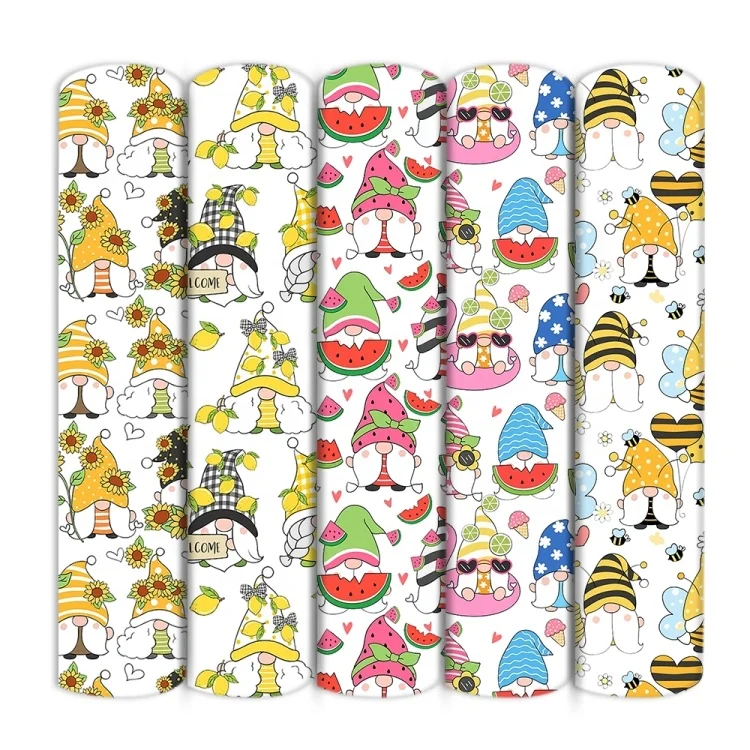 50x145cm Gnome Flower Printed 100% Pure Cotton Fabric for Tissue Sewing Quilting Fabric Needlework Material DIY Handmade 34868