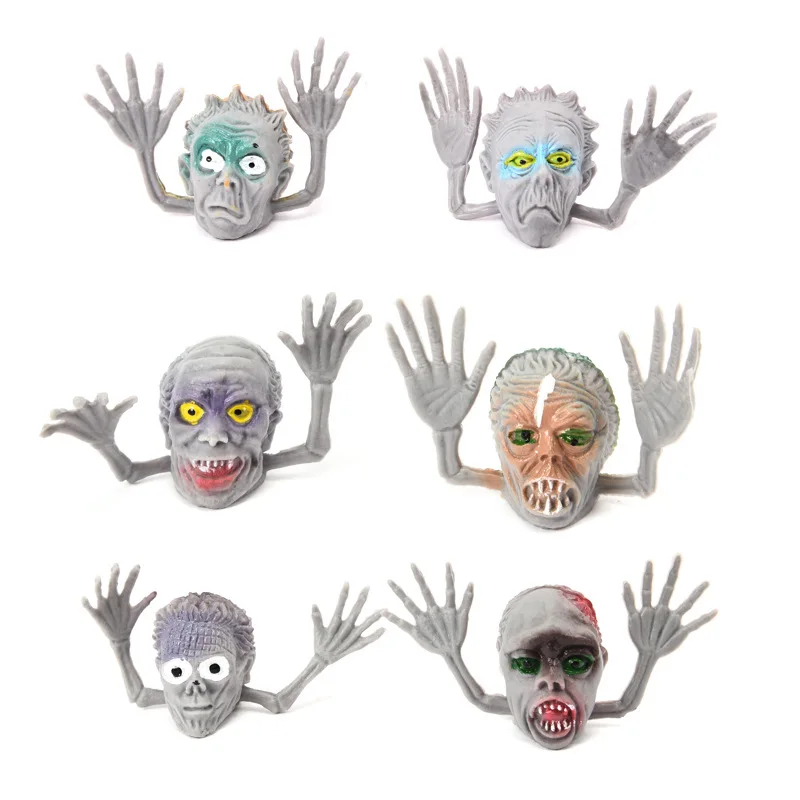 Unisex PVC Finger Gloves Set Halloween Zombie Witch Student Tricky Toys Cross-Border Stall Toys for Children