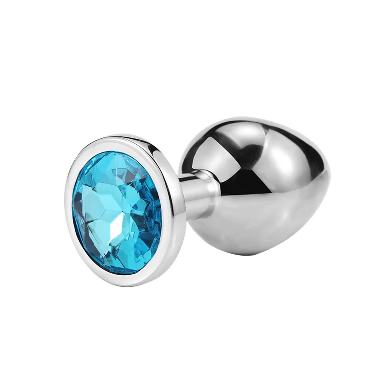 High Quality New Silver Medium Anal Plug Finished Product with Pearl Cotton and Fabric Bag for Fun Products