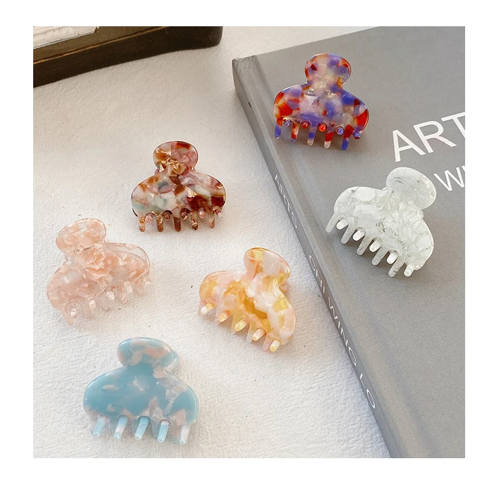 Wholesale 2023 Fashionable Acetic Tortoise Textured Oval  Claws Clips Women  Small Hair Claw