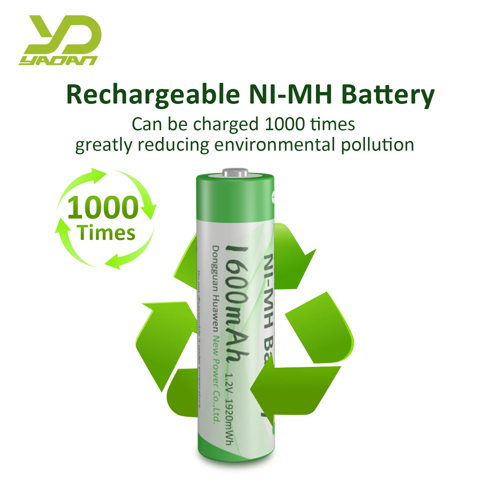 Rechargeable AA Batteries 1.2V 1600mAh Rechargeable Ni-Mh Battery For Speaker White LED Strips