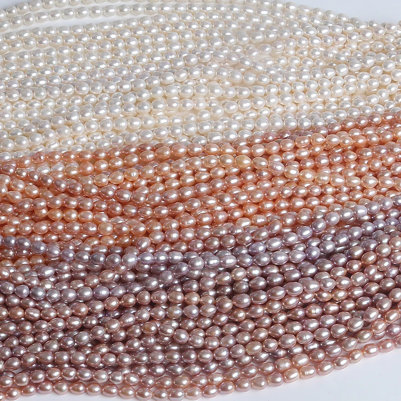 8-9mm AAA grade natural rice shape freshwater pearl loose beads for jewelry making