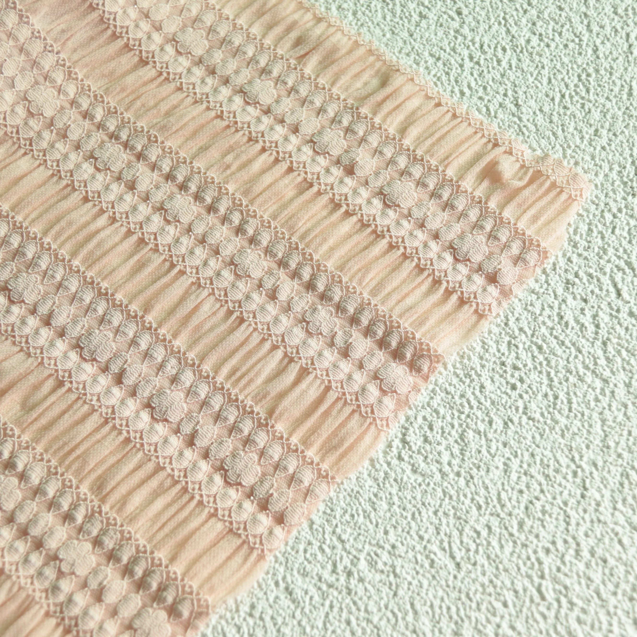 2021 NEW ARRIVE Knitted jacquard crinkle bubble 3D lace fabric for women fashion cloth