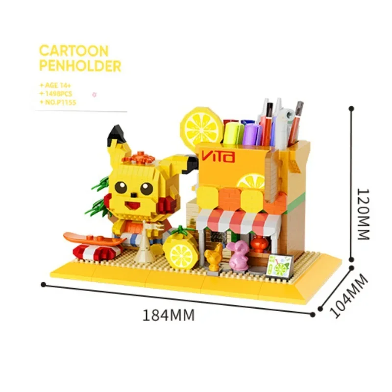Mini Pink Bear Stitch Pen Building DIY Toy Lovely Plastic Gift for Girls Children Christmas Present